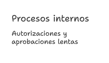 Procesos de autorización, aprobación y burocracia interna
