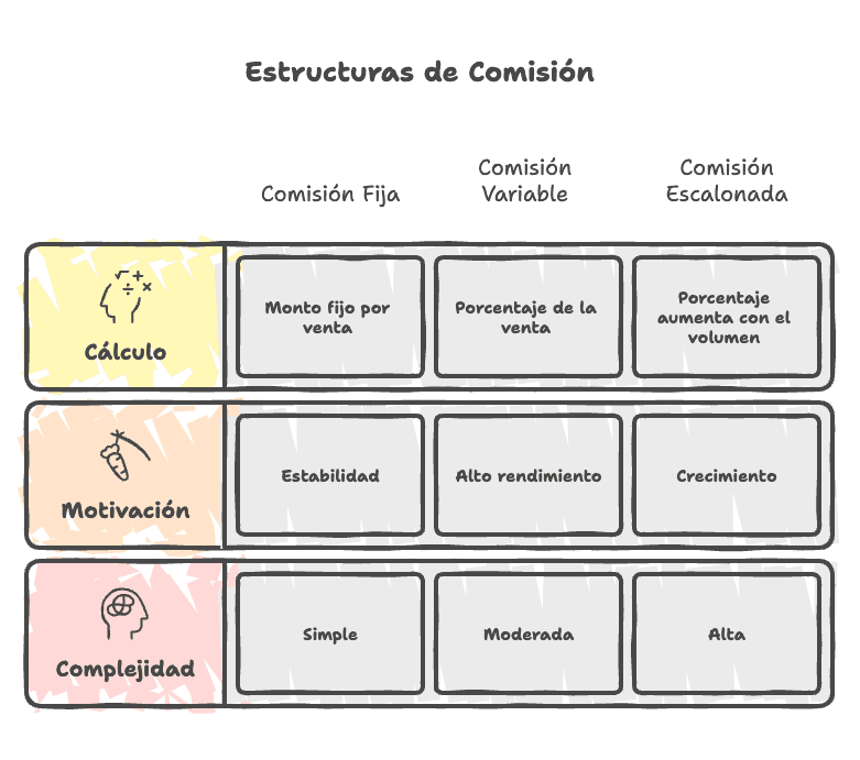 Imagen de portada: Las Diferentes Estructuras de Comisiones de Ventas - Blog Compensix sobre gestión de comisiones